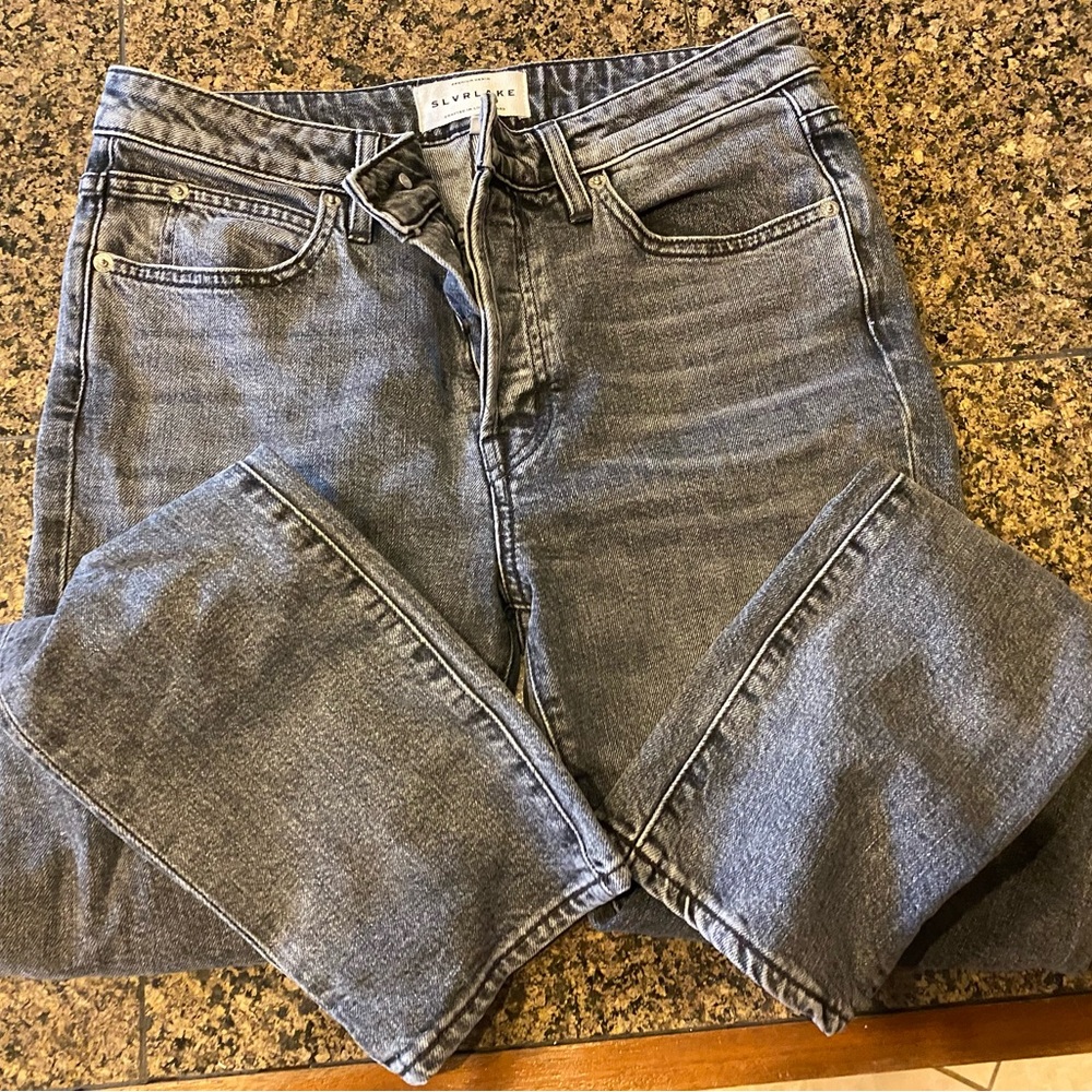 SLVRLAKE Women's Relaxed Straight Jeans in Washed Gray